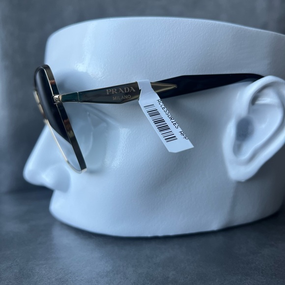 Prada Polarized Sunglasses SPR64Z Pale Gold/Grey Gradient NWT - Picture 8 of 16